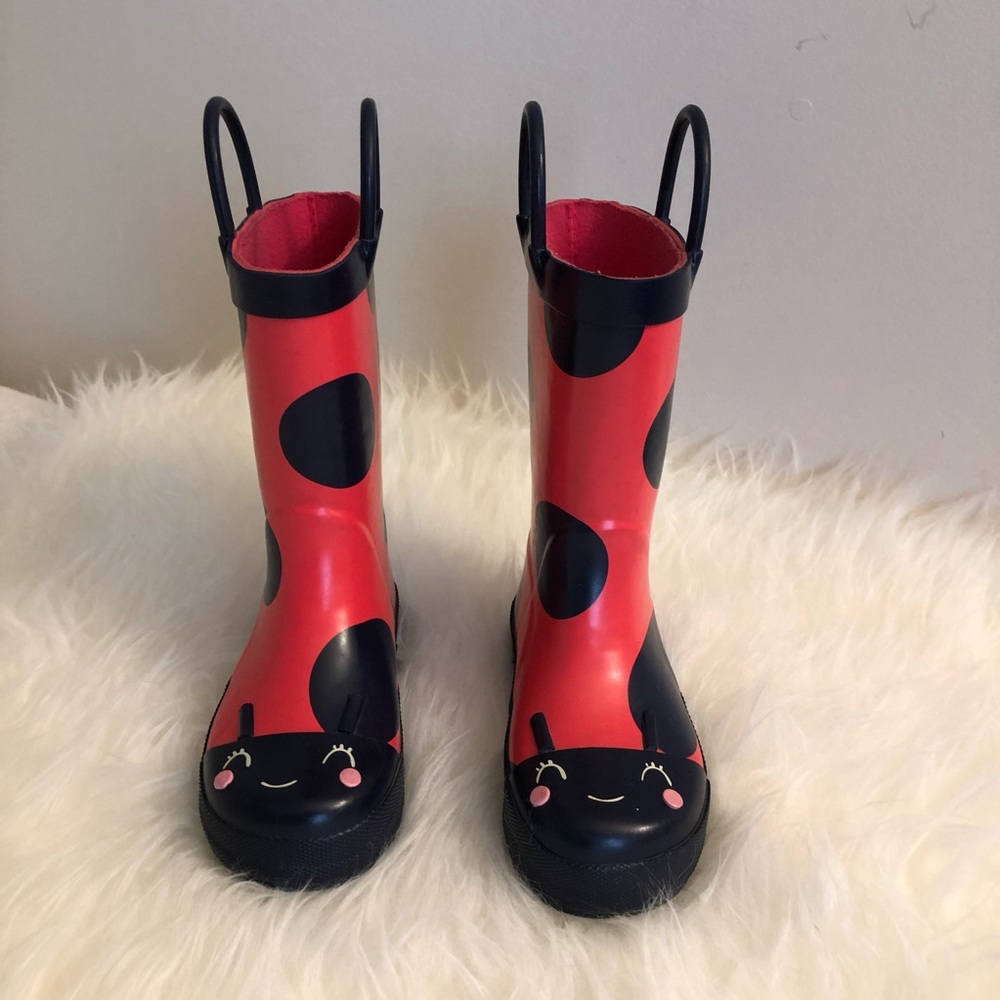 Carter’s Red & Navy Polka dot ladybug rain boots